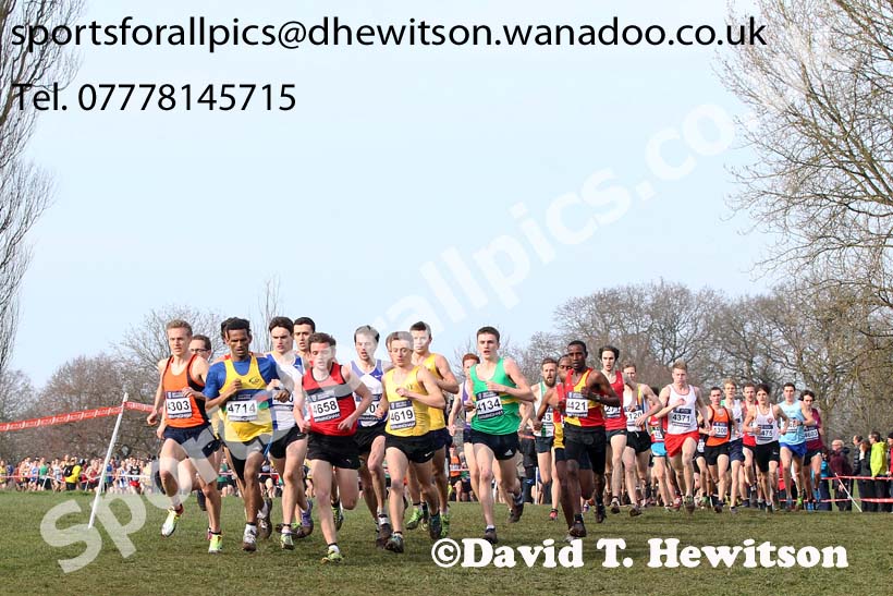 Leaders in the senior mens Inter Counties Cross Country, Cofton Park, Birmingham. Photo: David T. Hewitson/Sports for All Pics
